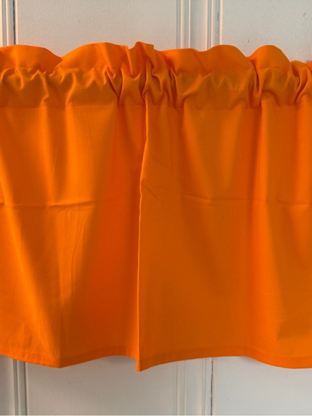 Orange window valance curtain
42"W x 14"L
100% cotton